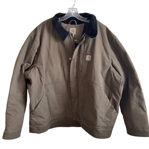 Carhartt Brown Duck Jacket Mens 3XL Full Swing Thinsulate Work Coat